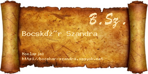 Bocskár Szandra névjegykártya